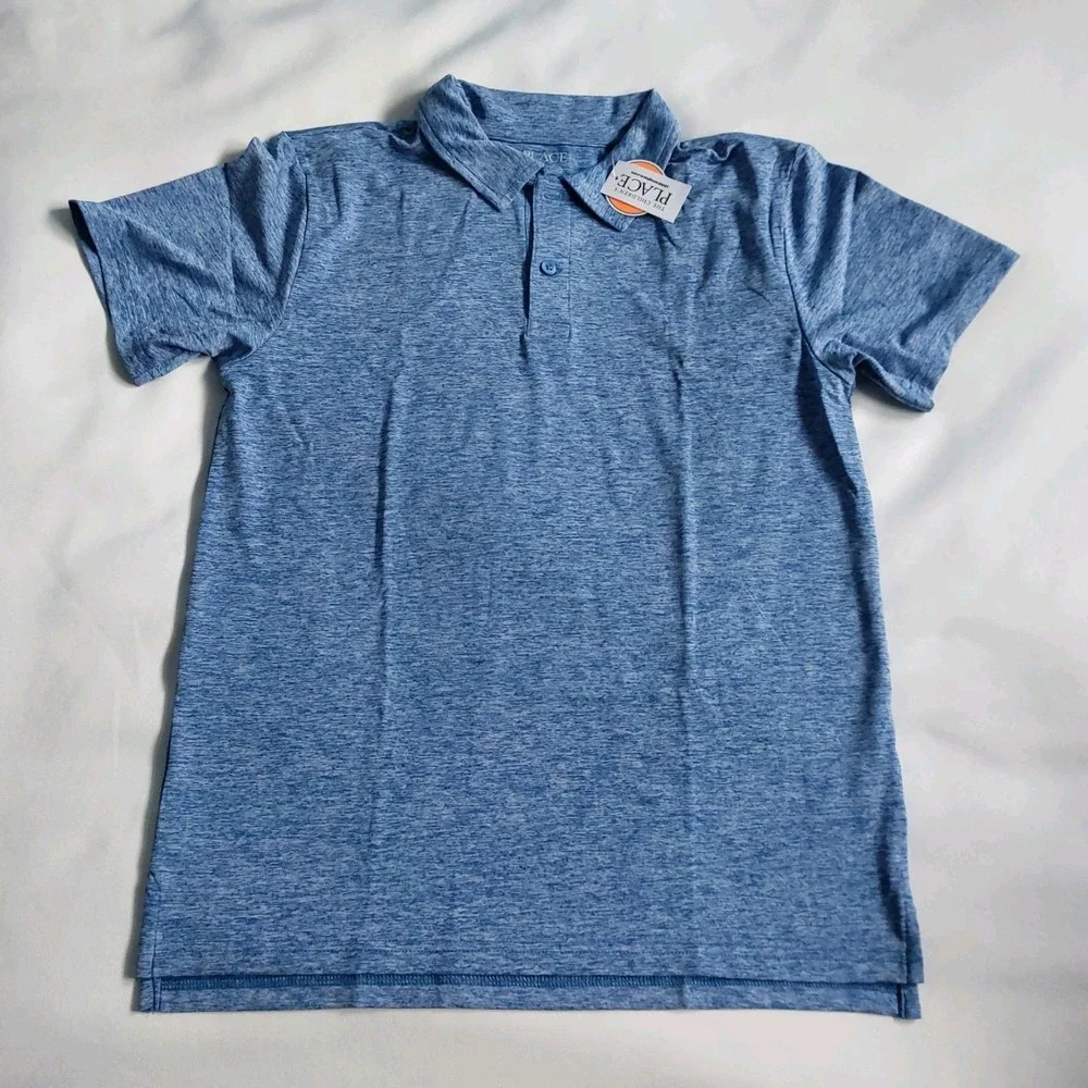 The Childrens Place Boys Quick Dry & Moisture Wicking Perfomance Polo Blue XL